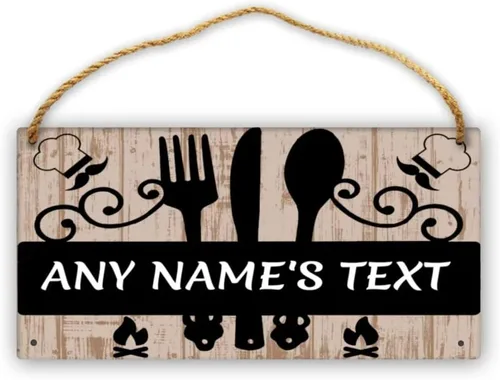 Miniatura 8 de Letrero de cocina de madera personalizado con sazonado con amor, accesorios de cocina, decoración de pared, regalos