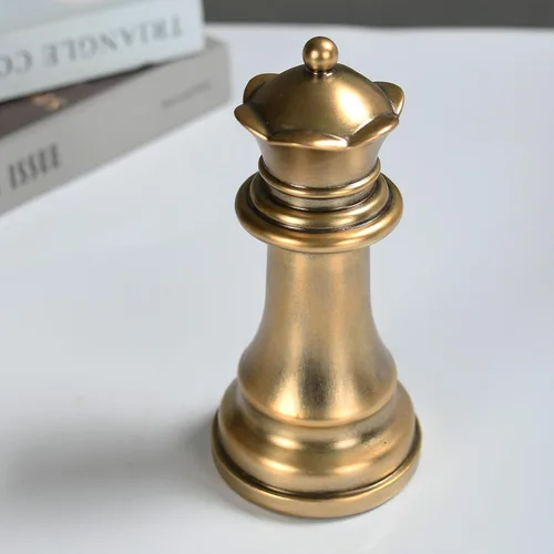 Miniatura 8 de Decoración de pieza de ajedrez Queen de 8 pulgadas, decoración de ajedrez de resina, adornos de escultura de ajedrez para estantes de libros