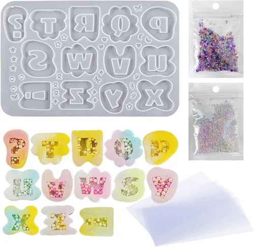 Miniatura 14 de 3 moldes de resina para colgantes, moldes de joyería de resina de silicona, kit de fabricación de aretes, moldes de silicona con llaveros, anillos