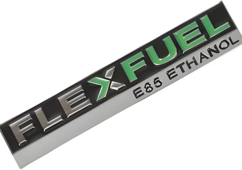 Insignia Emblema Flex Fuel E85 Etanol Acabado Brillante - Negro Mate Adecuado para Varios Modelos de Automóviles Chevy Cadillac GM - Ideal para