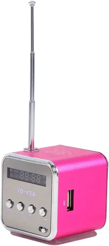 Miniatura 2 de Mini música de altavoz, FM Radio PC Soporte de moda Reproductor de CD estéreo portátil Radio portátil con la mejor tarjeta TF y disco U verde ()