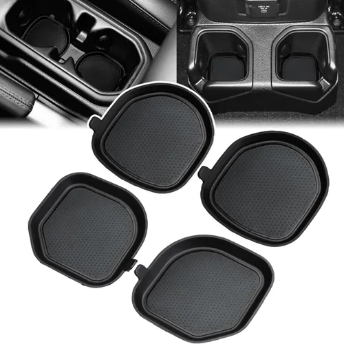 Auovo Soporte para portavasos automático para Wrangler JL JLU 2018-2023 2020-2022 2023 Gladiator Accessories JT, decoración interior (borde negro,
