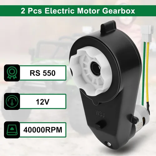 Miniatura 2 de Caja de cambios de motor eléctrico de 12 V, 2 unidades, para niños, juguete de coche, 550, 12 V, 40000 RPM, caja de cambios de motor de alta