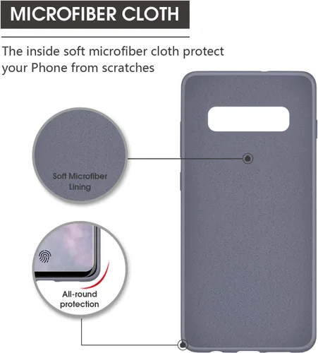 Miniatura 5 de Compatible con Galaxy S10 Plus, S10+ funda de silicona líquida con forro de tela de microfibra de cuerpo completo con protección de pantalla