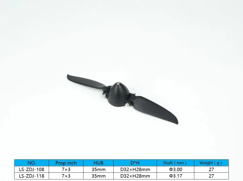 Miniatura 9 de Viloga Hélice plegable RC de 8 x 4.5 pulgadas con tamaño giratorio D32 × H28 mm, y diámetro del eje del motor φ3.0 con giratorio de plástico