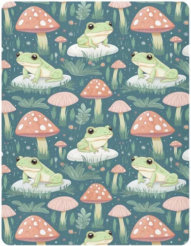 Sábanas bajeras para cuna, sábanas para cuna de niños y niñas, con diseño de ranas y hongos, para colchón de niños pequeños, sábana de juego