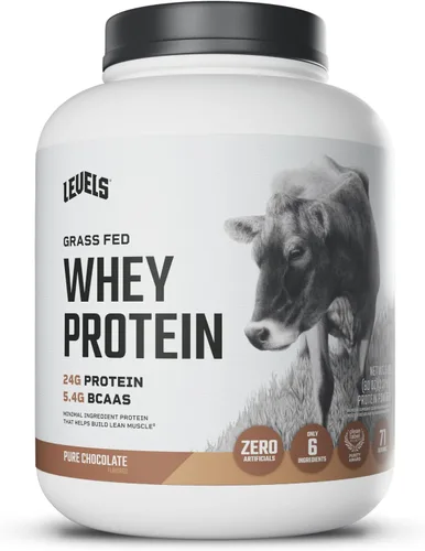 Miniatura 25 de Levels - Polvo de proteína de suero alimentado con pasto, sin artificiales, 24G de proteína, chocolate puro, 2 libras