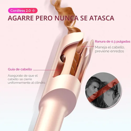 Miniatura 5 de Rizador Inalámbrico Automático TYMO - TYMO CurlGo de 1 Pulgada, Rizador Giratorio de Varilla para Ondas de Playa, Rizadores de Pelo Portátiles