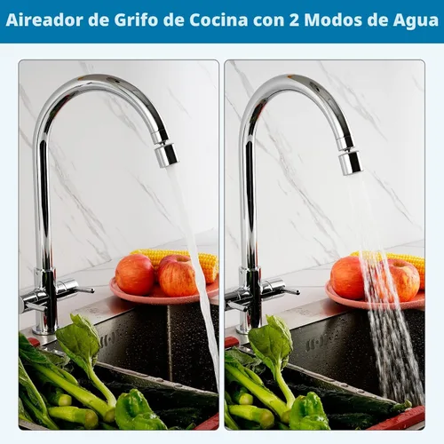 Miniatura 5 de Hibbent Aireador de grifo certificado NSF/ANSI/CAN 61, aireador de fregadero de cocina giratorio de 360°, certificación CUPC accesorio de rociador
