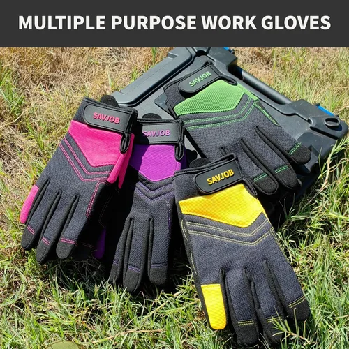 Miniatura 6 de Guantes de trabajo de seguridad para hombres y mujeres, guantes de trabajo utilitarios, guantes de mecánico, guantes de trabajo de patio, ajuste