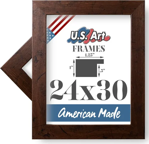 Miniatura 113 de Marco de fotos de 4 x 6 pulgadas, acabado envuelto suave, plano de 1.25 pulgadas de ancho, negro tradicional, MDF compuesto de madera 100% americana