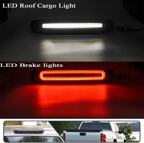 Miniatura 2 de Tercera luz de freno LED para Chevy Silverado GMC Sierra 2007-2014 3ª luces de freno luz de carga blanca con estroboscópica roja OEM lámpara