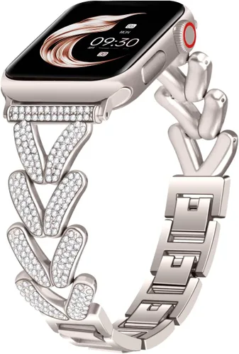 Miniatura 8 de Juntan Correas brillantes compatibles con Apple Watch de 1.496 pulgadas, 1.575 pulgadas, 1.614 pulgadas, 1.654 pulgadas, 1.732 pulgadas, 1.772