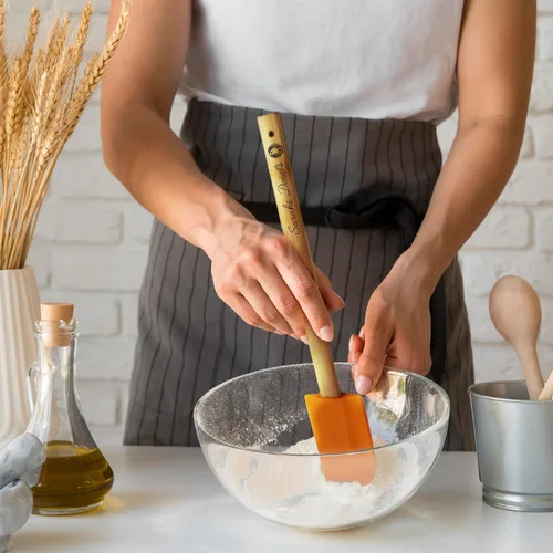 Miniatura 4 de Espátula de cocina de silicona grabada, para hornear, cocinar, chef, cocina, regalo (naranja)