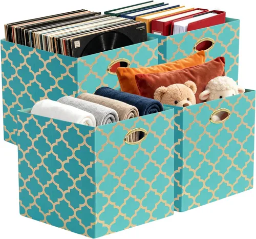 Miniatura 9 de Posprica Contenedores de almacenamiento, cubos de almacenamiento, 11 × 11 cajones de tela organizadores, cajas de contenedores