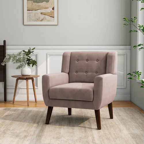 Miniatura 32 de Silla decorativa, sillas de tela moderna de mediados de siglo con brazos para sala de estar, cómodo sillón tapizado para dormitorio, sala de espera