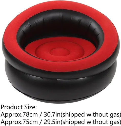 Miniatura 6 de Sofá inflable, sofá de aire flocado, silla inflable simple, sofá ultra suave, puf para sala de estar, dormitorio, sala de lectura, oficina, balcón