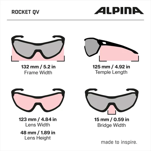 Miniatura 6 de ALPINA Gafas de ciclismo espejadas, polarizadas y fotocromáticas para hombres y mujeres, 100% protección UV, Rocket QV