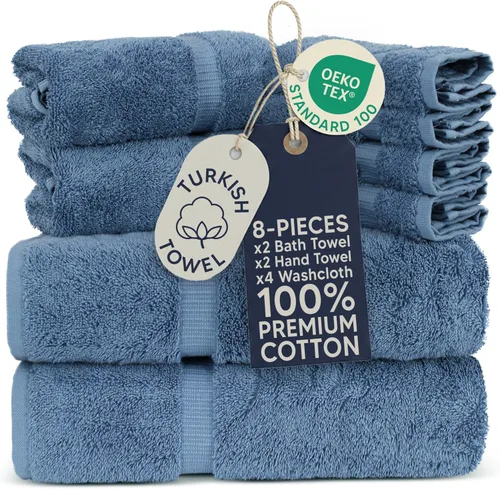 Miniatura 28 de Towel Bazaar Toallas Turcas de Algodón Premium Súper Suaves y Absorbentes (Juego de 2 Toallas de Baño Grandes, Blanco)
