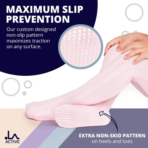 Miniatura 2 de LA ACTIVE Medias de invierno para bebé, acogedoras y cálidas, de punto trenzado, con agarre antideslizante, para bebés, recién nacidos