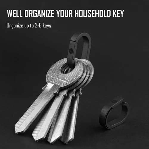 Miniatura 3 de KeyUnity Titanium Side-Opening Oval Key Ring – Lightweight EDC Connector for Car Keys, Tools, and Outdoor Gear
