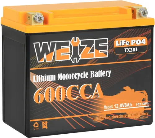 Miniatura 9 de Weize YTX20L-BS - Batería de alto rendimiento para deportes de potencia - Sellada, libre de mantenimiento, AGM para motocicleta, ATV, UTV, moto
