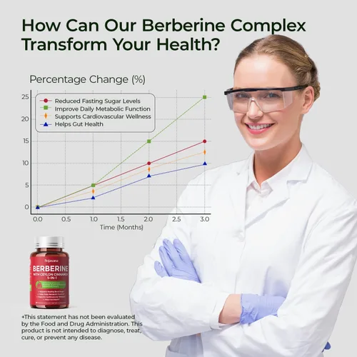 Miniatura 4 de Complejo de berberina 5 en 1 de 500 mg con extracto de canela de Ceilán, cromo, ALA y pimienta negra, apoyo al sistema inmunológico* y bienestar