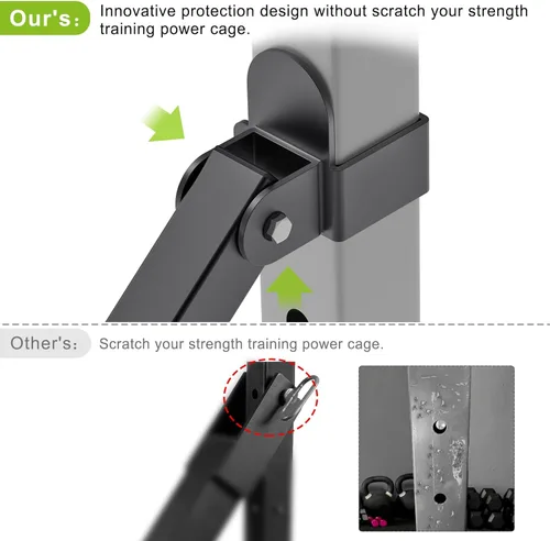Miniatura 9 de Kipika Accesorio de estante de potencia para orificios de 5/8" y 1" - Equipo de gimnasio para casa resistente para estante de sentadillas de 2x2