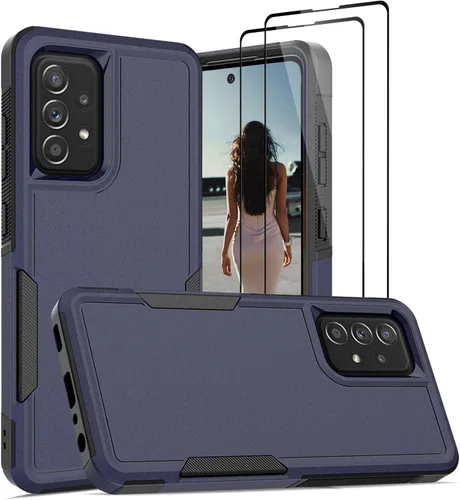 Miniatura 13 de Jeylly Funda para Samsung Galaxy A52 5G, Galaxy A52 Funda para teléfono con protector de pantalla híbrida de silicona antiarañazos, funda de defensa