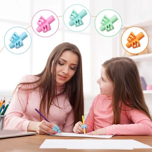 Miniatura 5 de KIGEAPUEL 20 piezas de empuñaduras para lápices para niños, entrenamiento ergonómico de la escritura, soporte para lápices, herramienta de escritura