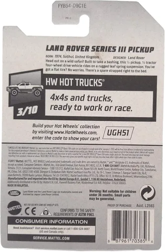 Miniatura 6 de Hot Wheels Land Rover Series III Pickup 111/250, rojo