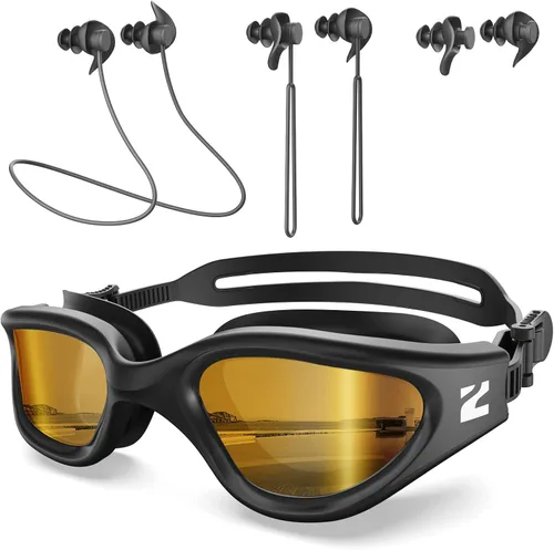 Miniatura 9 de ZIONOR G1 Lite - Gafas de natación polarizadas con 3 pares de tapones para los oídos, gafas de natación con protección UV antivaho para adultos, A3