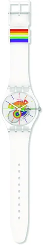 Miniatura 2 de Swatch Correa de silicona de cuarzo transparente 16 relojes casuales modelo SO29K103 Transparente