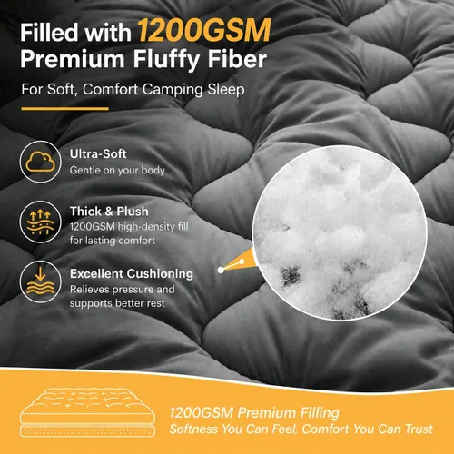 Miniatura 2 de Jamdok Cubrecolchón para cuna de campamento, cama de caravana, camas individuales estrechas (75 x 30 pulgadas), almohadilla acolchada gruesa