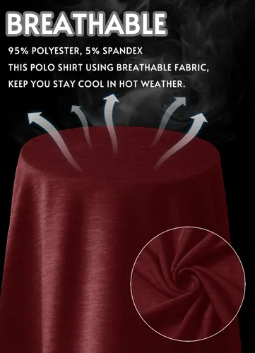 Miniatura 7 de TACVASEN Polo de golf para hombre, mangas de 3 botones, estilo casual, senderismo, con cuello