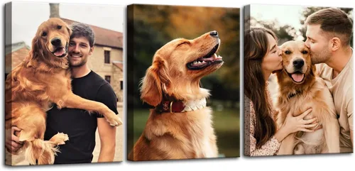 Miniatura 10 de ZHIYYHAO Impresiones en lienzo personalizadas con tus fotos, juego de 2 fotos enmarcadas de 16 x 24 pulgadas, retrato familiar personalizado para 2