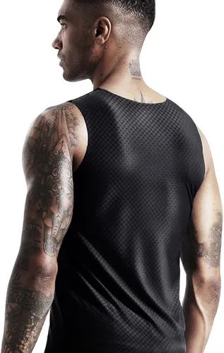 Miniatura 3 de Camisetas de verano transpirables de seda de hielo para hombre, camisetas sin mangas para cultiva el movimiento de fitness en V, camisetas rojas