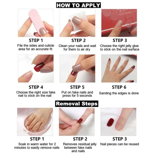 Miniatura 5 de RikView Uñas postizas a presión con forma de ataúd, uñas acrílicas largas con flores 3D, uñas postizas rosadas brillantes para mujeres, juego de 24
