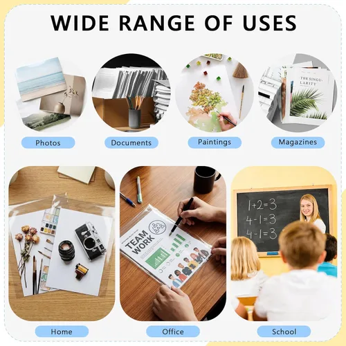 Miniatura 4 de AUEAR, Fundas de plástico transparente de 4 x 6 pulgadas (paquete de 100) – Bolsas resellables de cristal sin ácido de 1.6 mil, aptas