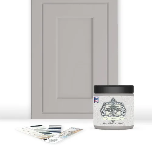 Miniatura 201 de Pintura TODO EN UNO, Abbey (gris cálido), Muestra de 8oz - Pintura duradera para gabinetes y muebles. Imprimación y capa superior incorporadas,