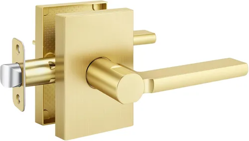 Miniatura 21 de Goldenwarm Manijas de puerta ficticias doradas, aleación de zinc resistente, palanca de puerta interior sin giro para pasillo y armario, perilla