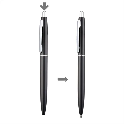Miniatura 6 de ChaoQ 6 bolígrafos retráctiles de metal, para regalo, negocios, oficina, tinta negra de punta media de 1.0mm, 12 repuestos extra reemplazables