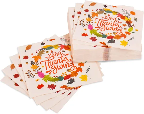 Miniatura 5 de Gatherfun Servilletas de papel desechables de hojas caídas para fiesta de Acción de Gracias, cena, fiesta, otoño, decoración de fiesta, paquete de 50