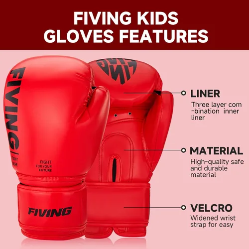 Miniatura 2 de Guantes de boxeo para niños, guantes de entrenamiento de boxeo juvenil para niños y niñas, guantes de lucha de 4 oz y 6 oz, mitones tailandeses