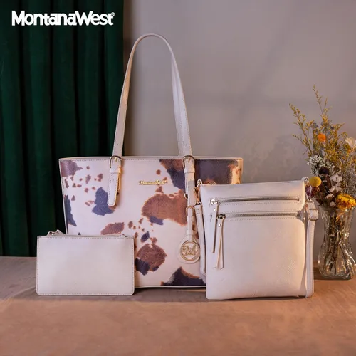 Miniatura 3 de Montana West Monederos para mujer, juego de 3 piezas, bolso de mano con estampado de leopardo
