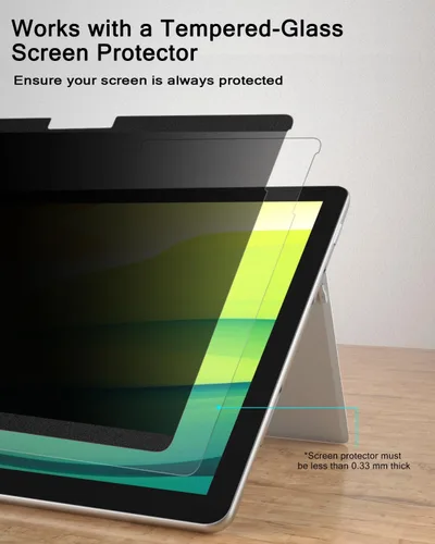 Miniatura 3 de PYS Pantalla magnética de privacidad para Microsoft Surface Pro 7 Plus, Pro 7, Pro 6, Pro 5, Pro 4, Pro 3 – Protector de pantalla de privacidad