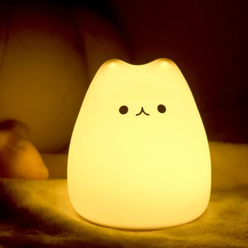 Miniatura 8 de Linda luz nocturna para niños, lámpara de sueño de mango, luz cálida, decoración de dormitorio, luz nocturna de silicona, luces nocturnas de bebé