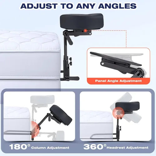 Miniatura 4 de Kit de masaje para la parte superior del colchón para el hogar, reposacabezas de masaje universal para cama, altura ajustable de hasta 14.5
