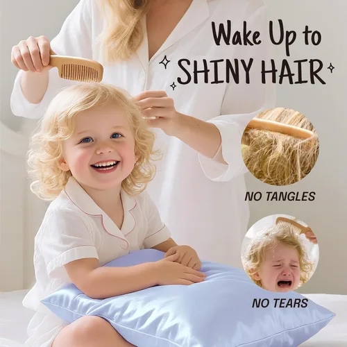 Miniatura 4 de Olesilk - Funda de almohada 100% seda con cremallera oculta para la belleza del cabello y la piel, ambos lados, 19 milímetros (0.74 pulgadas), Azul