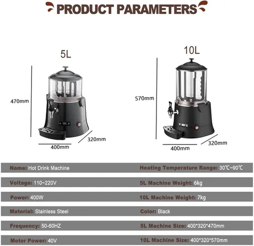 Miniatura 5 de Dispensador De Chocolate Caliente, Máquina Comercial Para Fundir Chocolate, Temperatura Ajustable, Pantalla De Temperatura Led, Con Cuchilla